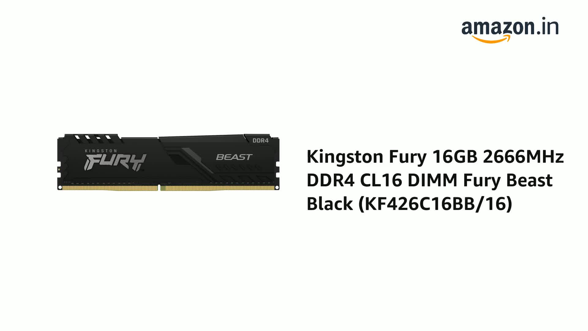 Kingston FURY DDR4 2666MHz 16GB ×4=64GB Amazon.in: Buy Kingston Fury 16GB 2666MHz DDR4 CL16 DIMM